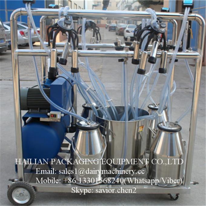 4 Clusters Portable Mobile Milking Machine For Cows / Goats