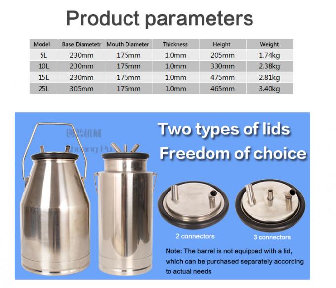 10 litre stainless steel milking pail, goat milking bucket with handle