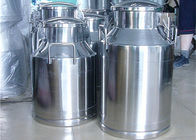 Durable Polished Stainless Steel Milking Bucket With Lids / Fixed Hand