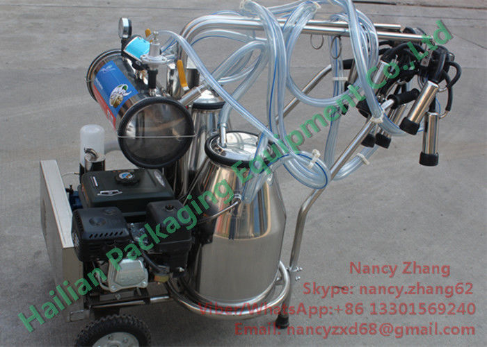 Dairy Milking Petrol Cow Mobile Milking Machine with Two Milk Buckets